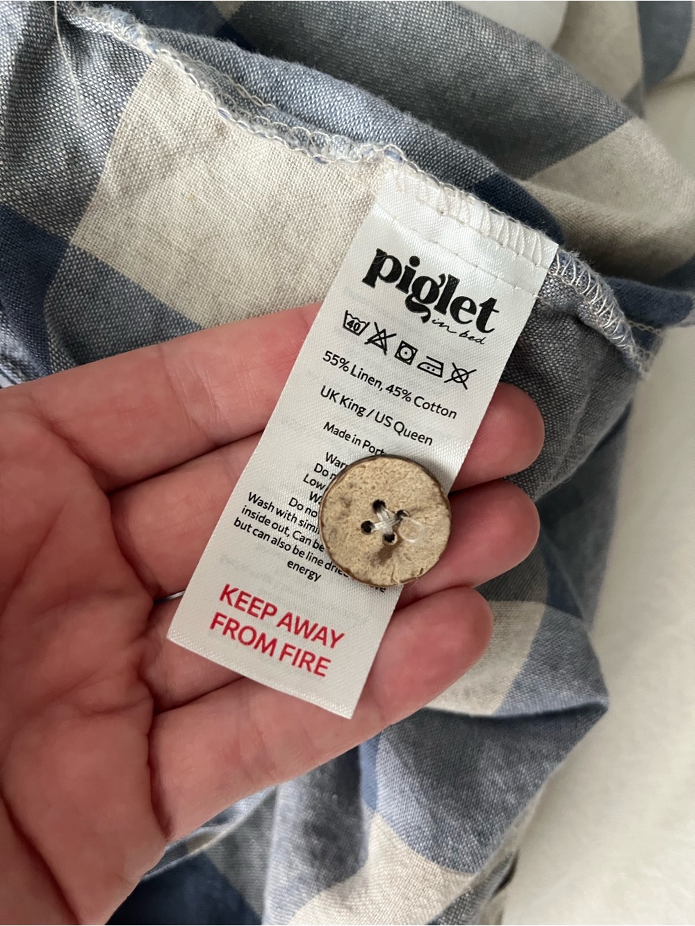 Piglet in Bed Blueberry Plaid Emsworth Full/Queen Duvet and Pillowcase Set - Picture 7 of 9